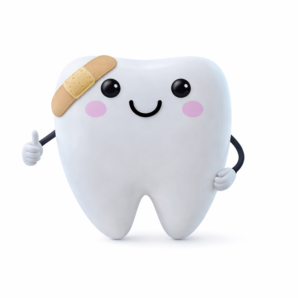 Teeth with tooth_bandage icon — Happy tooth